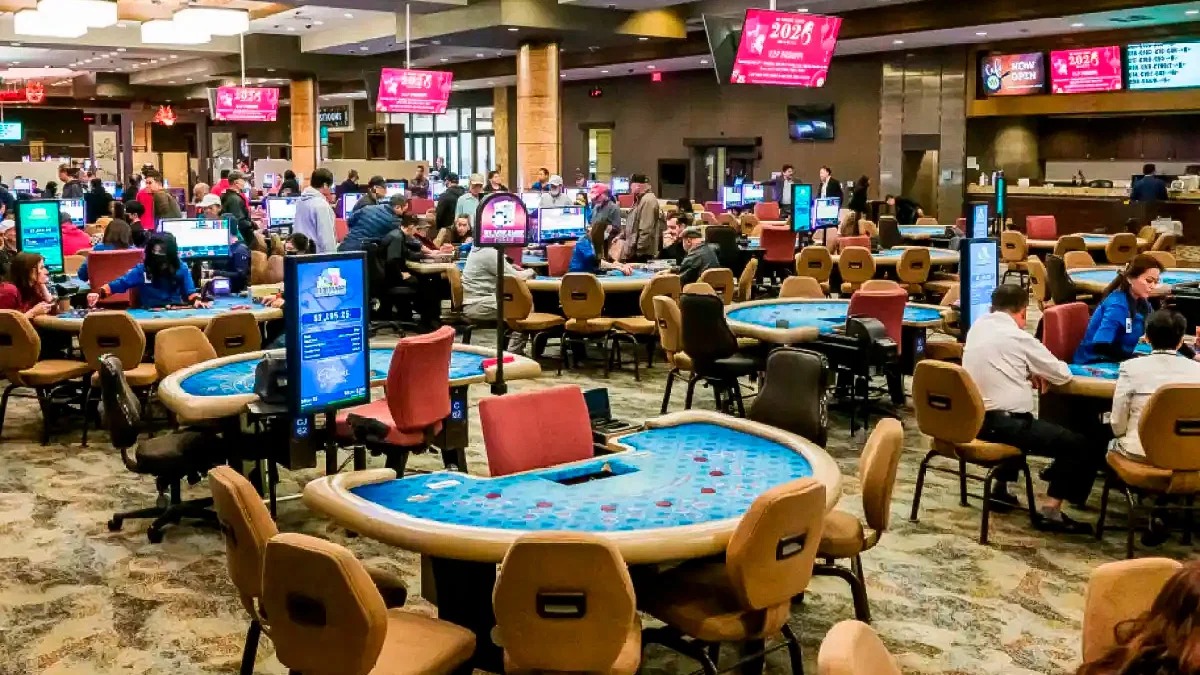 Een sfeervol uitzicht vanuit de Northvectorhub casinohal